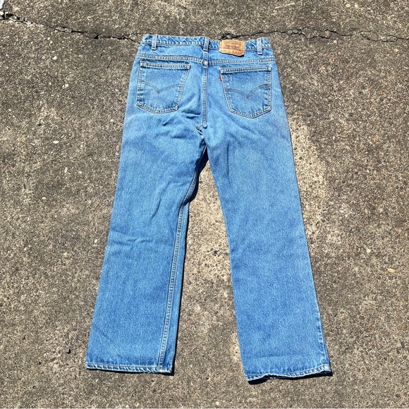 Vintage Men’s Orange Tab Levi’s 517 Bootcut Jeans Denim Size 36x30 Distressed - Picture 7 of 7